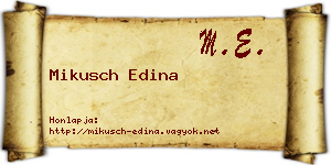 Mikusch Edina névjegykártya